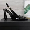 Designer-Schuhe, modische Lee verzierte Pumps, luxuriöse Patent-Dune-Slingback-Pumps, vergoldet, verstellbarer Opyum-Slingback-Riemen, Party-Schuhe, Kleidschuhe, Größe 35–41