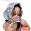 Bandanas Durag Bandanas Durag Nytt Internet Celebrity Floral Toe Cap 70 cm Bomull Liten fyrkantig handduk Womens Summer Korean Style All-Match Silk Scarf Hair Band Y240325