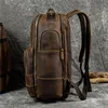 Rucksack Vintage Echtes Leder Crazy Horse Daypack Reisetasche Outdoor Zurück Luxus Mode Wasserdicht