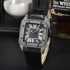 Высококачественные роскошные мужские мужские часы для женщин Square Watch Full Sky Star Belt с бриллиантами для мужчин римский масштаб модный кварц kuin