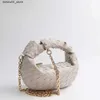 Evening Bags Cowhide Leather Chain Weave Knot Shoulder Bag Real Skin Handmade Luxury Designer Small Totes Woman Knit Purses And Handbags 2330 Q240225