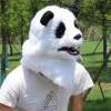 Masker Premium Panda Head Mask Moving Mouth Bear Cosplay Plush Masks For Halloween Party Costume