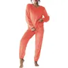 Ekouaer Dames Fleece Pama Tops en broeken met lange mouwen PJ-sets Joggers Pluche Loungewear Nachtkleding