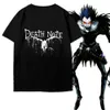 T-shirt manches courtes col rond pour homme, vêtement ample, avec dessin animé Death Note, nuit, dieu et lune