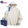 Nya NASA Co -märkta par Ice Silk Sunscreen Men's Solid Color Public Sun Protection Coat UF50+