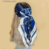 Bandanas Durag Bandanas Durag Vintage Flowers Square Scarf For Women Silk Shawls Neckerchief Female Print Headband On the Head Wraps Foulard Hijab Hair Bands Y24032