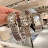 Chiffre de bracelet en zircon classique Femelle Verre Crystal Numéros romains Regardez les femmes Géométric Sapphire Quartz Watch en acier inoxydable S283D