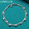 Kedja 925 Sterling Silver Armband Chain Fashion Design Produkt Vackra smycken Högkvalitativ kvinnors bröllopsarmband pärlor 240325