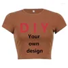 Camisetas para mujer, blusa a la moda para mujer, Nieuwe Uw Eigen Ontwerp Logo/Foto personalizada DIY, camisetas Y2k, ropa Kawaii en 15 colores