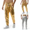 Pantaloni da uomo 2024 Shiny God Metallic Jogger Pantaloni sportivi Hip Hop Wet Look Pocket Cargao Pantaloni Uomo Club Party Festival Prom Streetwear