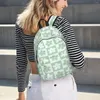 Sac à dos carré à carreaux vert pastel clair et blanc avec fleurs femme sacs à dos sac à bandoulière portabilité sac à dos école