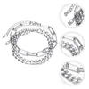 Anklets 2 Set Stael Nierdzewna Anklet dla kobiet Link Łańcuch Bransolet Decor Decor Osobowość