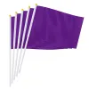 Accessoires 14 * 21 cm petit drapeau à main de couleur unie, rouge orange jaune vert bleu violet noir blanc mini drapeau uni à main cadeaux de décoration de fête