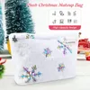 Cosmetic Bags Christmas Makeup Organizer Storage Bag Large Capacity Cute Plush Zipper For Women And Girls