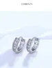 フープイヤリング光沢のある明るい色のラインストーン耳輪バックル韓国ファッションクリップオンレディースラグジュアリー