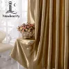 Шторы Роскошные шторы для гостиной, столовой, спальни, золотистые, полузатененные, с золотой подкладкой