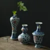 Vasos Jingdezhen Cerâmica Antigo Azul e Branco Pintado à Mão Mini Vaso Flor Flor Inserida Cerimônia de Chá Ornamentos Hidropônicos