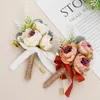 Decorative Flowers Simulation Bridegroom Wedding Corsage Man Suit Decoration Brooch High-end Pocket Flower Arrangement