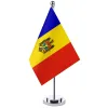 Accessories 14x21cm Office Desk Flag Of Moldova Banner Boardroom Table Stand Pole The Moldova National Flag Set Meeting Room Decoration