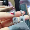 Brincos pendurados luxo quadrado zircônia cúbica pingente para mulheres gota casamento damas de honra moda jóias 2024