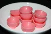 Декоративные статуэтки, розовая круглая чаша из смолы, миниатюры кукольного домика, японский мини-рис, миниатюрная посуда с плоской спинкой, столовые аксессуары 23 14 мм
