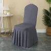 Lycra Wedding Chair Cover Carty Dekoracja Spandex z spódnicą plisowaną elastyczne odcinki jadalnia luksusowe urodziny el bankiet 240313