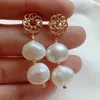 Boucles d'oreilles pendantes blanc baroque perle boucle d'oreille 18 carats oreille Stud femmes manchette goutte bureau platine adolescents lustre formel perlé hommes unisexe moderne