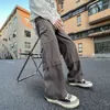 Hip Hop Tool Pants Mens Multi Pocket Cargo Pants Byxor Womens Street Clothing Casual Pants Straight Loose Jogging Pants 240325