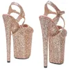 Dance Shoes Peep Toe 23CM/9inches Glitter Upper Plating Platform Sexy High Heels Sandals Pole 019