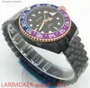 Montres-bracelets Bliger 40mm luxe cadran noir comté verre bleu et violet lunette tournante T mouvement automatique lumineux mensC24325