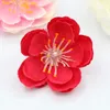 Dekorativa blommor persika 20st blommor rose bröllopsfest färgglada vackra heminredning Handcraft Artificial Silk Diy Wreath Present Box