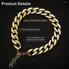 Dog Apparel Fake Golden Link Chain Necklace For Dogs Fashionable Plastic Cat Collar Lightweight Metal Look Jewelry Accessories Pet