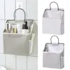 Storage Bags Soft Material Bedside Organizer Capacity Cotton Linen Hanging Bag With Mesh Pocket For Dorm Room Glasses