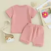 Set di abbigliamento Completo estivo per bambini Vestiti per neonata Camicia per papà e mamma Pantaloncini Set Top a maniche corte per neonato