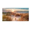 Gemälde Strand Landschaft Leinwand Malerei Innendekorationen Holzbrücke Wandkunst Bilder für Wohnzimmer Wohnkultur Meer Sonnenuntergang Pri Dhtvm