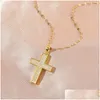 Pendant Necklaces European And American Black Hip Hop Retro Fl Zirconia Cross Necklace For Men Women Anniversary Gifts Drop Delivery J Otrzj