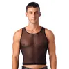 Mens See-Through Feath Tank Üst Renk U Boyun Kollu T-Shirt Havuzu Parti Yelek Üstleri İç çamaşırı Partisi Nightwear Clubwear A2ri#