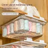 Baskets Clear Plastic Wallmounted Storage Box for Underwear, Socks with Dividers, Pull Out Racks for Closet, Hanging Organizer