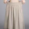 Юбки 2023spring Женская миди юбка мода Организарная А-линия высокая талия летние ретроказуальные размер половины длины