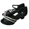 Dance Shoes Customized Heel Women Girls Latin Salsa Shoe Open Toe Soft Sole Ballroom Socials Indoor Party Dancing Black