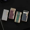 Tändare Nya Derui Metal Langsheng Kerogen Lighter High-End Lighter SMRED VERSION MINI SIDE-SLIDING OPEN FLAME LIGHTER 240325