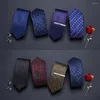 Pajaritas 2024 Diseño Mezclar colores Bonito hecho a mano Alto grado Venta al por mayor 7,5 cm Clásico Seda Corbata Traje Accesorios Gris Hombres Fit Business