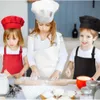 Tablier américain imprimable Stock Personnaliser les enfants Set de cuisine Tailles 12 couleurs Tabliers pour enfants avec des chapeaux de chef pour la peinture de cuisson