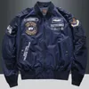 USA Man's Bomber Jacket Baseball Mundur Air Force One Army Aviati Jumper Aviator Workwear Baseball Jersey Haftery Płaszcz Mężczyźni G0Z8#