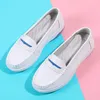 Casual Shoes Women's Leather Air Cushion Soft Sole Shallow Mouth Breathable Anti Slip Thick Work Small White