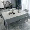 Table Cloth Wash Free Waterproof And Oil-proof PVC Tablecloth Ins Household Simple Solid Color