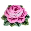 Tapis 80x60cm anti-dérapant 3D rose tapis paillasson table à thé à la main rose broderie tapis de porte pour salon tapis