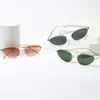 Solglasögon kattögon kvinnor 2024 mode unika små ovala solglasögon 5 färger trendiga metall ram cool triangel glasögon uv400