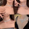 Diamond Embellished Oval with Water Droplets, Fashionable High-end, Collarbone Chain, Niche Design, Cool and Stylish Necklace for Women