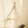Dekorativa plattor väggträinredning modern handgjorda minimalistiska hängande tofestry med hyllans present